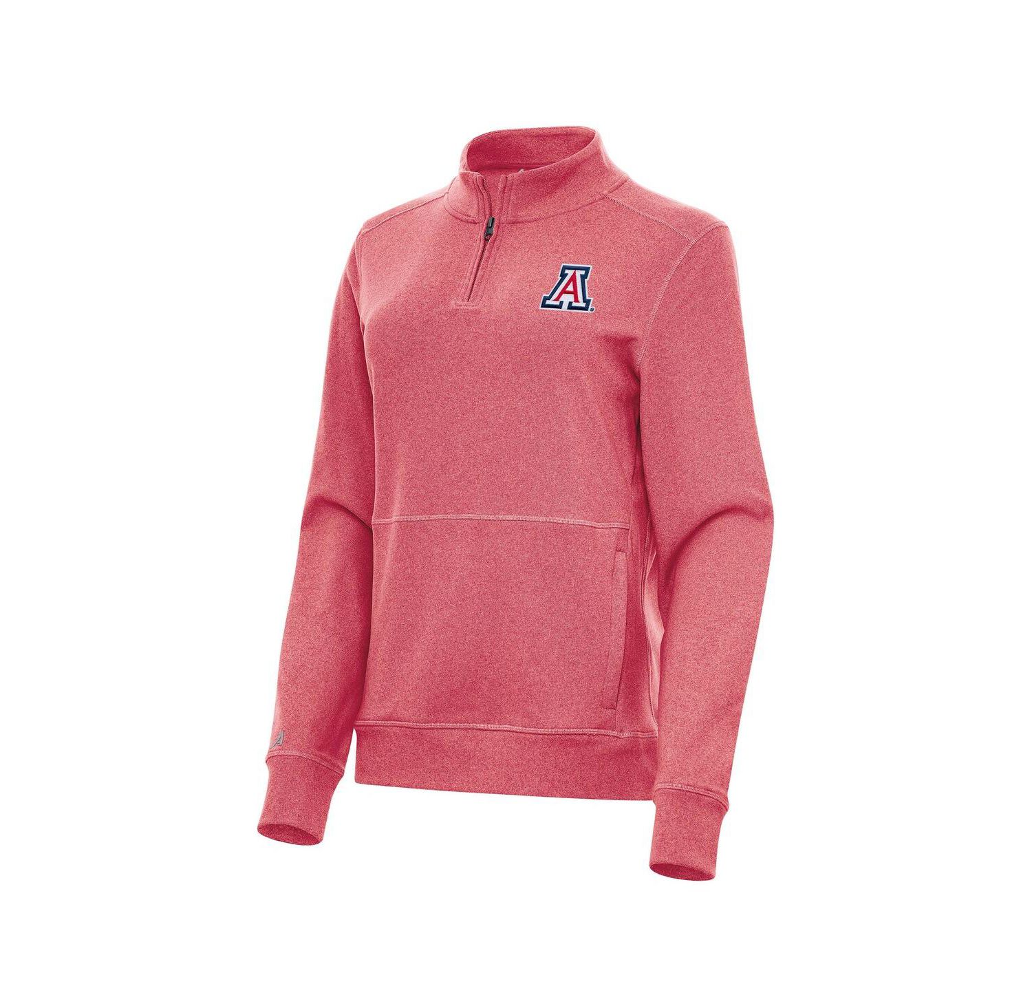 Women's Heather Red Arizona Wildcats Crush Quarter-Zip Fleece Sweatshirt