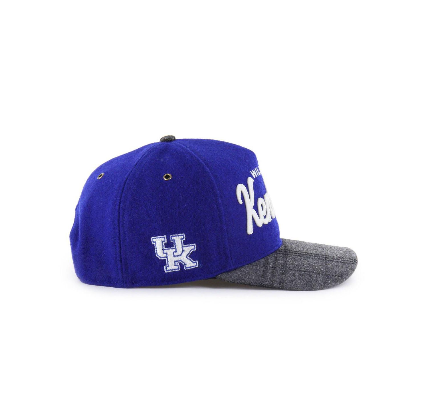 Men's and Women's Royal Kentucky Wildcats Windowpane Plaid Collection Hitch Adjustable Hat