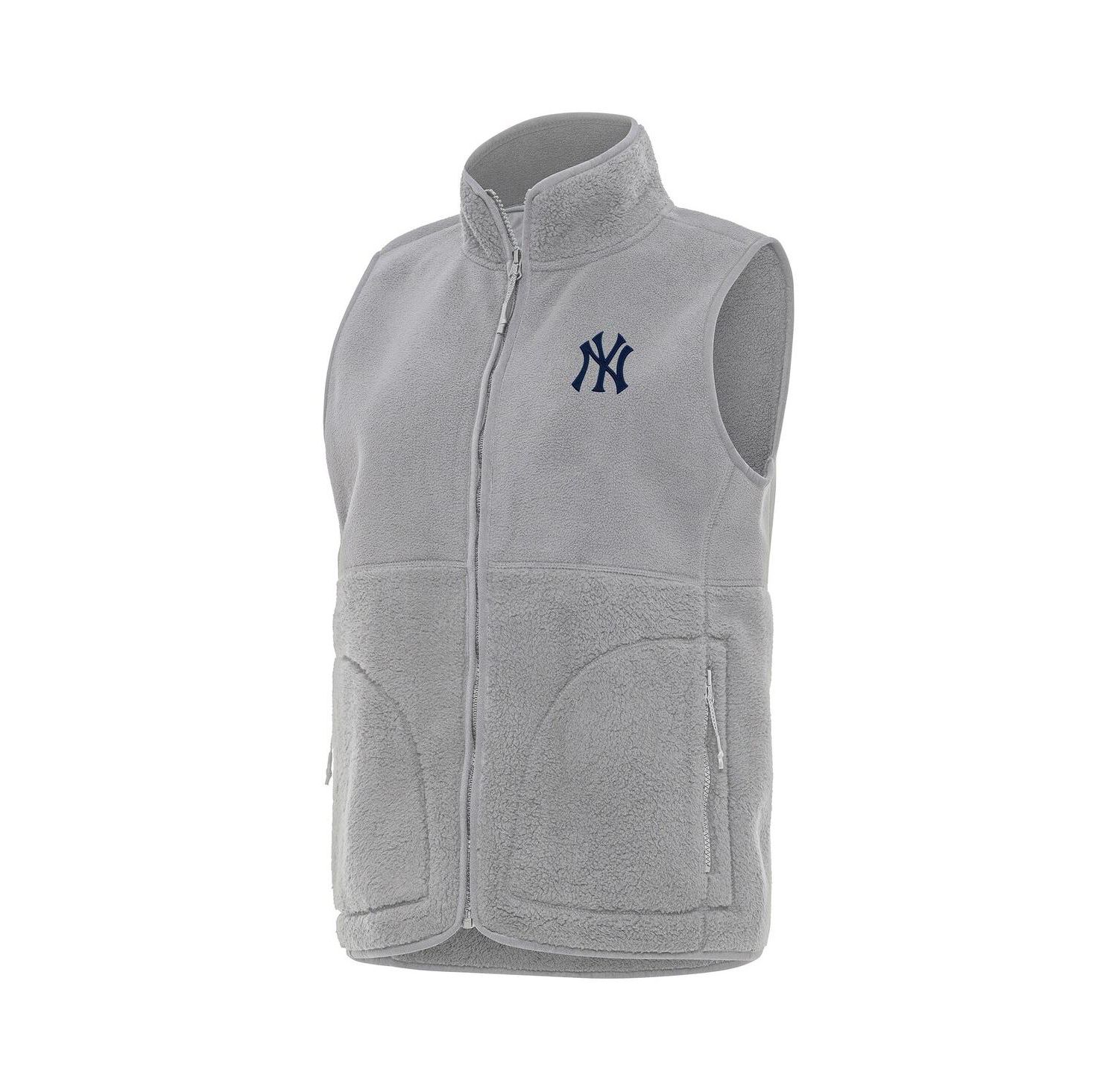 Women's Gray New York Yankees Nostalgic Full-Zip Vest