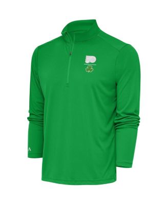 Men's Kelly Green Philadelphia Flyers Shamrock Tribute Quarter-Zip Pullover