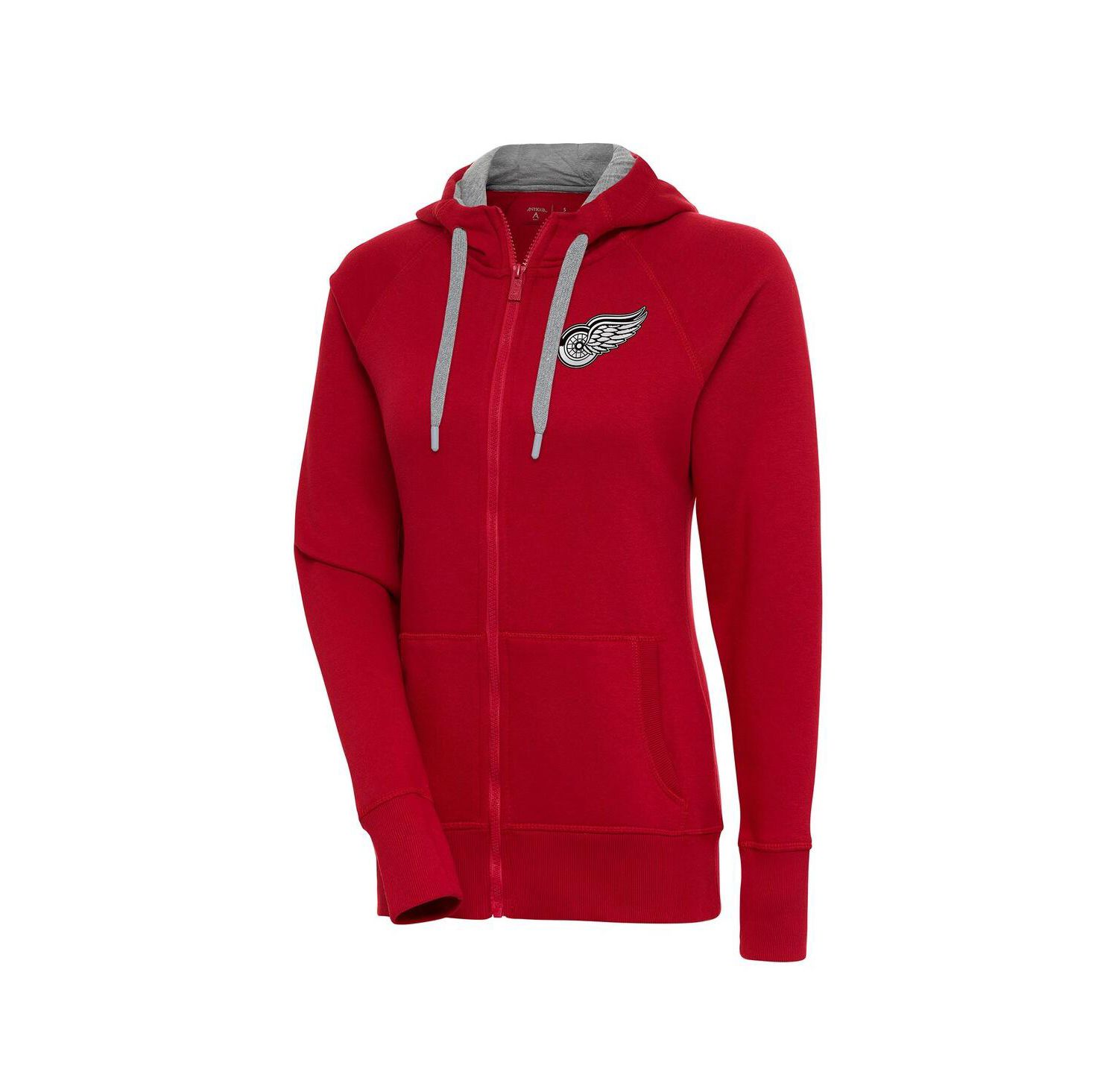 Women's Red Detroit Red Wings Metallic Logo Victory Full-Zip Hoodie