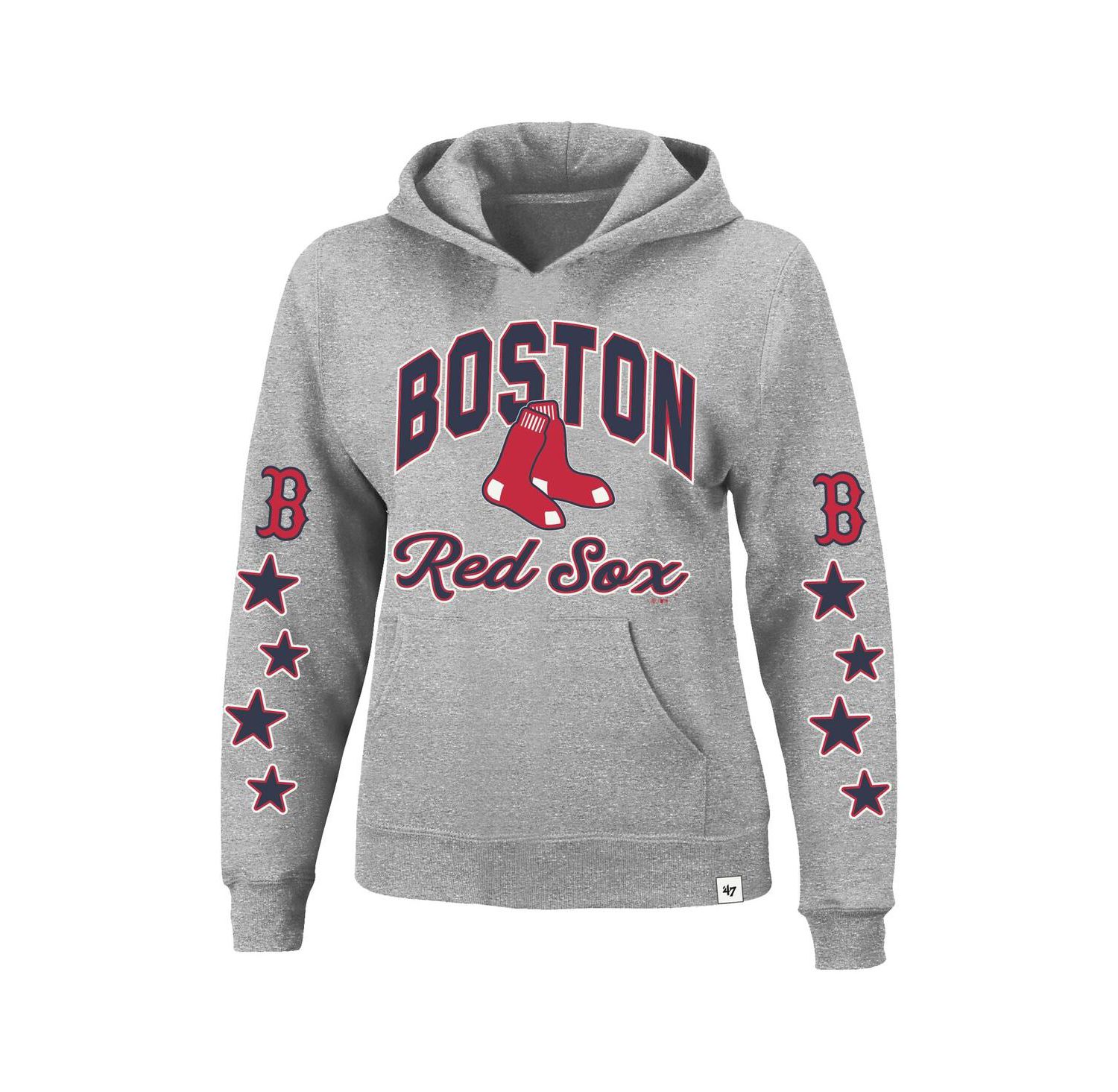 Women's Heather Gray Boston Red Sox Plus Size Starry Eye Hoodie
