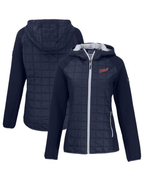 Женские куртки Cutter & Buck Women's Navy Detroit Tigers Cooperstown Collection Rainier PrimaLoft Eco Full-Zip Hybrid Jacket