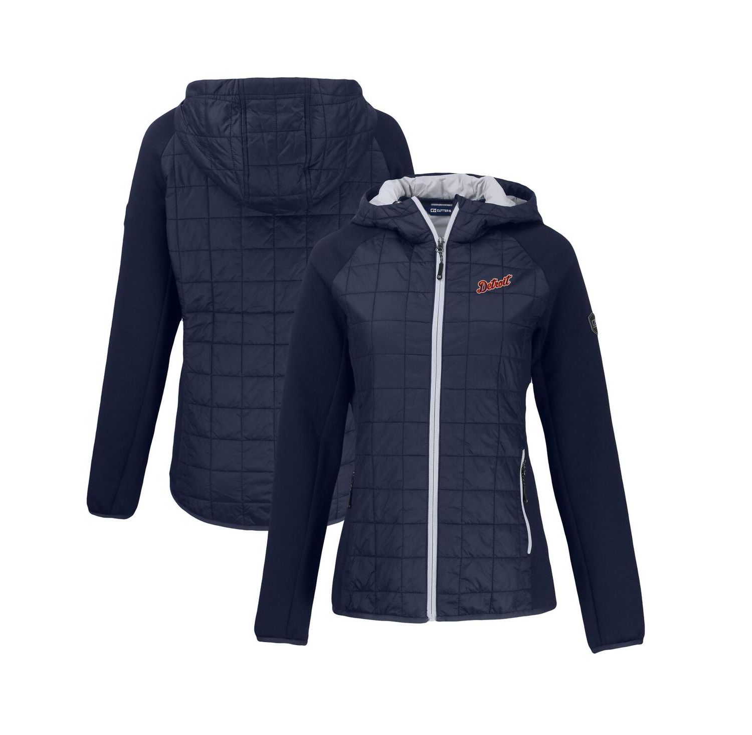 Women's Navy Detroit Tigers Cooperstown Collection Rainier PrimaLoft Eco Full-Zip Hybrid Jacket