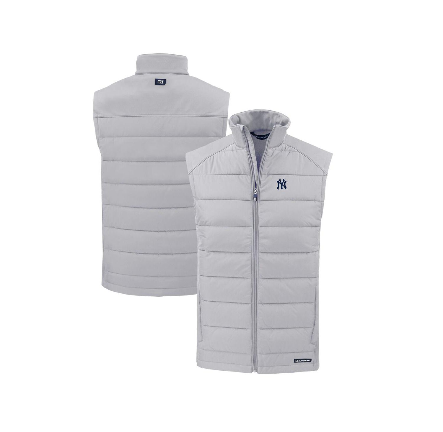 Men's Gray New York Yankees Evoke Hybrid Eco Softshell Full-Zip Vest