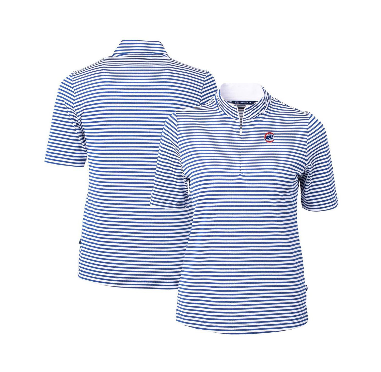 Women's Blue Chicago Cubs Virtue Eco Pique Stripe Top
