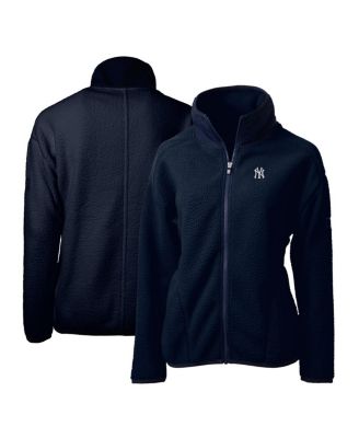 Women's Navy New York Yankees Cascade Eco Sherpa Fleece Full-Zip Jacket