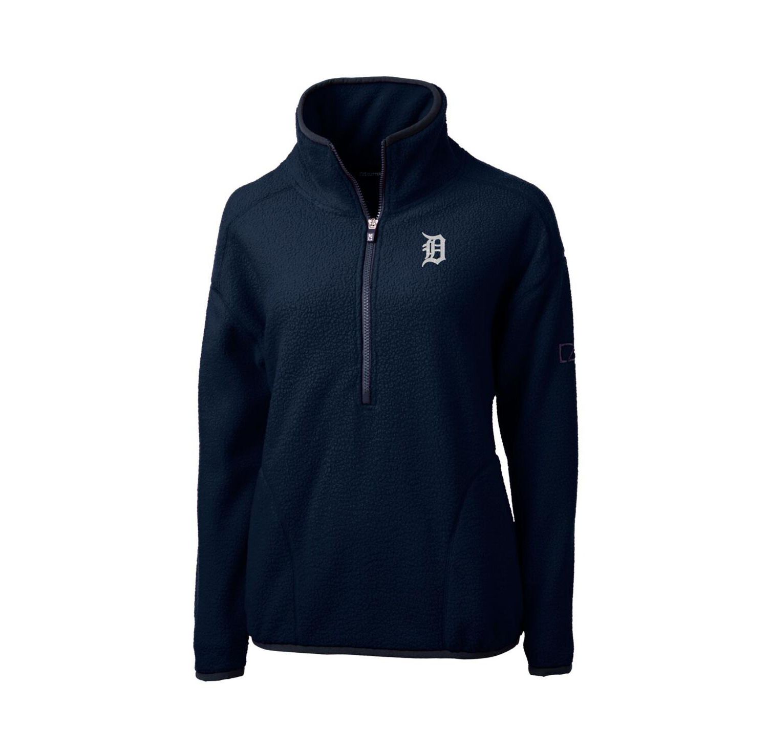 Women's Navy Detroit Tigers Cascade Eco Sherpa Fleece Quarter-Zip Pullover Jacket