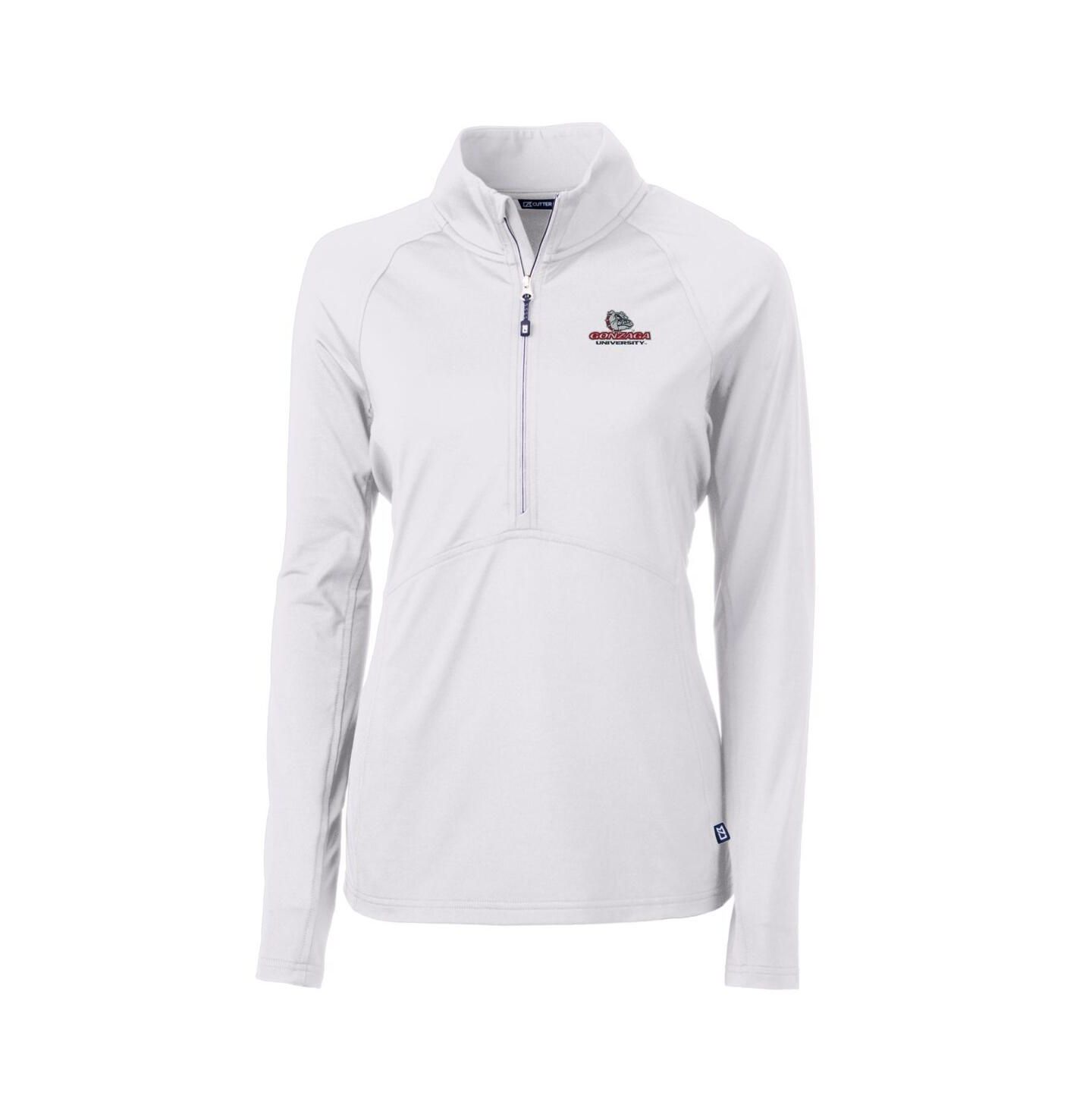 Женская куртка Cutter & Buck White Gonzaga Bulldogs Adapt Eco Knit Half-Zip Pullover — фото 1