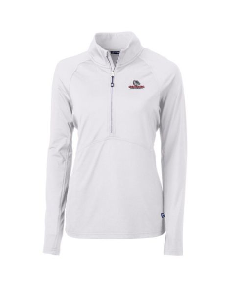 Женские свитеры Cutter & Buck Women's White Gonzaga Bulldogs Adapt Eco Knit Half-Zip Pullover Jacket