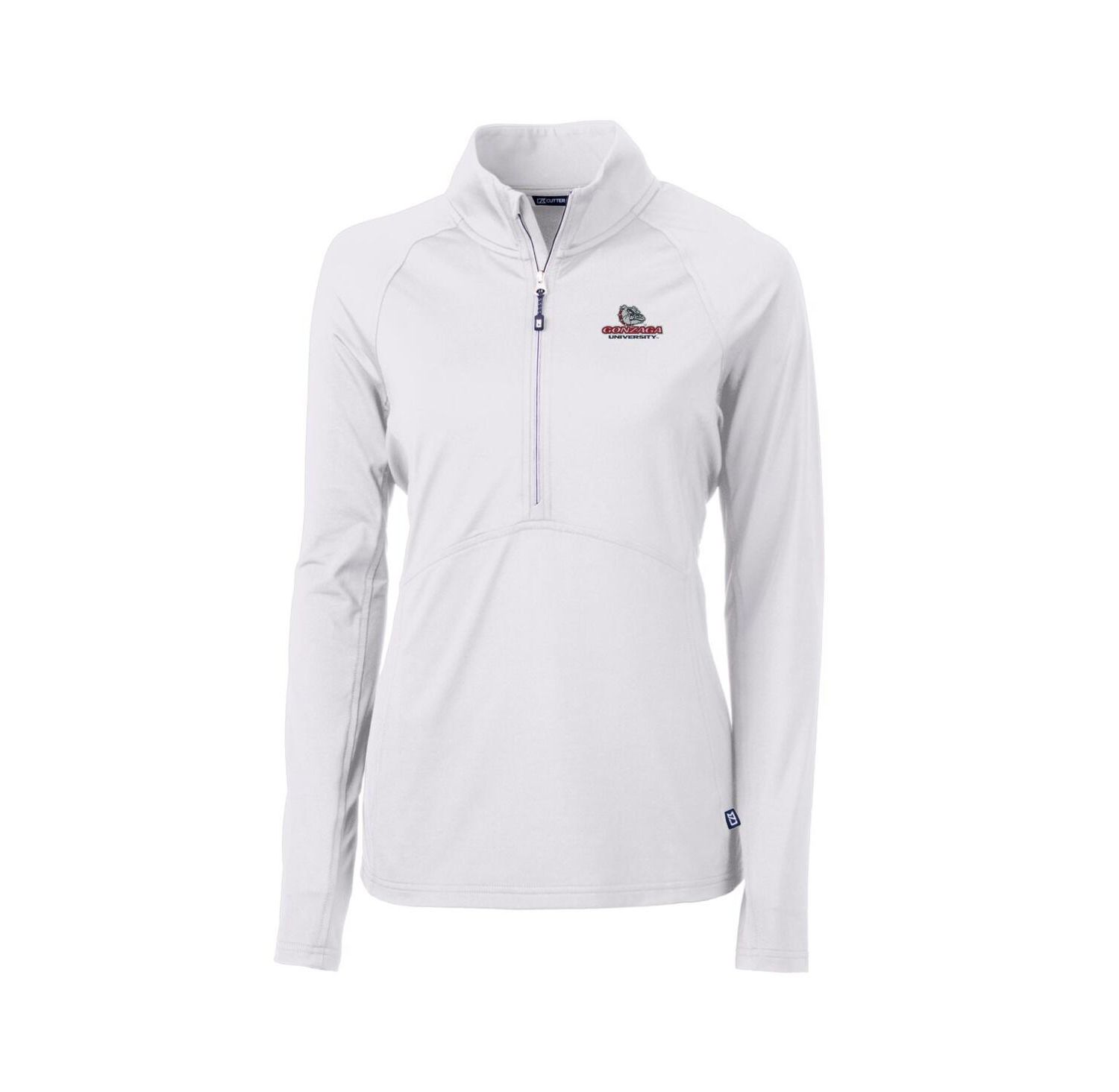 Women's White Gonzaga Bulldogs Adapt Eco Knit Half-Zip Pullover Jacket