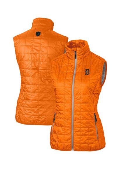 Женские жилеты Cutter & Buck Women's Orange Detroit Tigers Rainier PrimaLoft Eco Full-Zip Puffer Vest