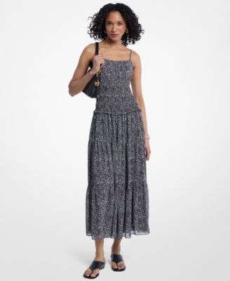 Michael Kors Women's Smocked Midi Dress - Macy's