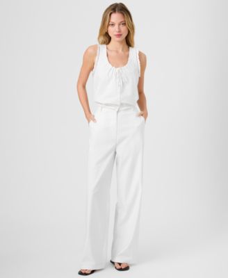 Women's Twill High-Rise Relaxed Ankle Trousers