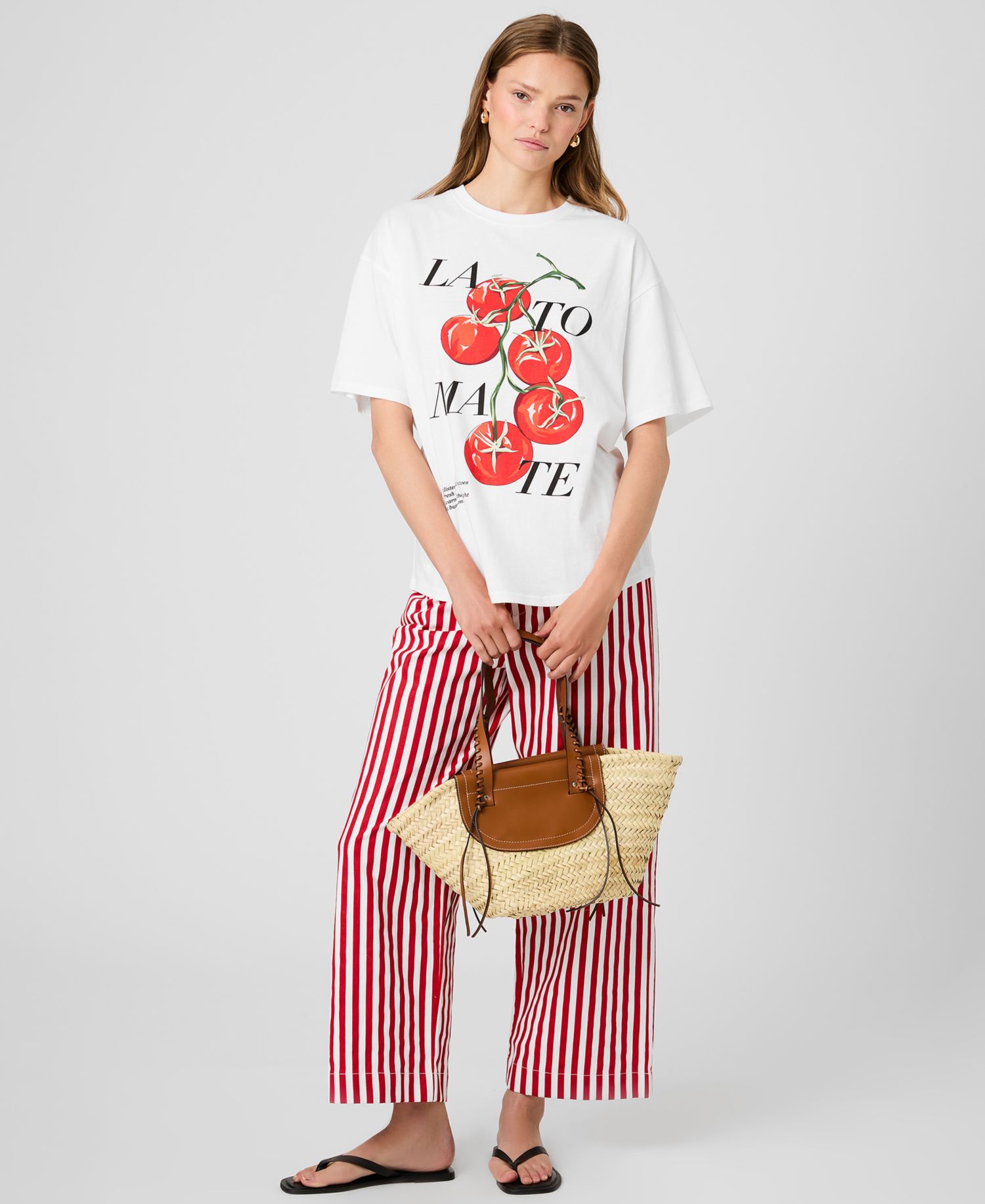 Women's La Tomate Printed Oversized Cotton T-Shirt