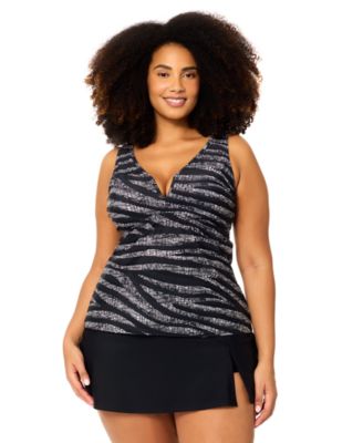 Plus Size Tanzania Trendy Printed Tankini Swim Top