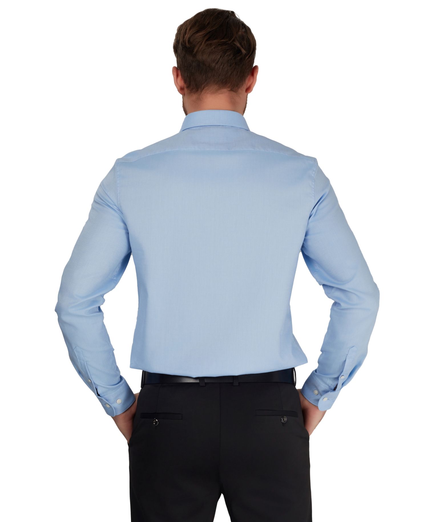 Men's Slim-Fit Collared Oxford Dress Shirt
