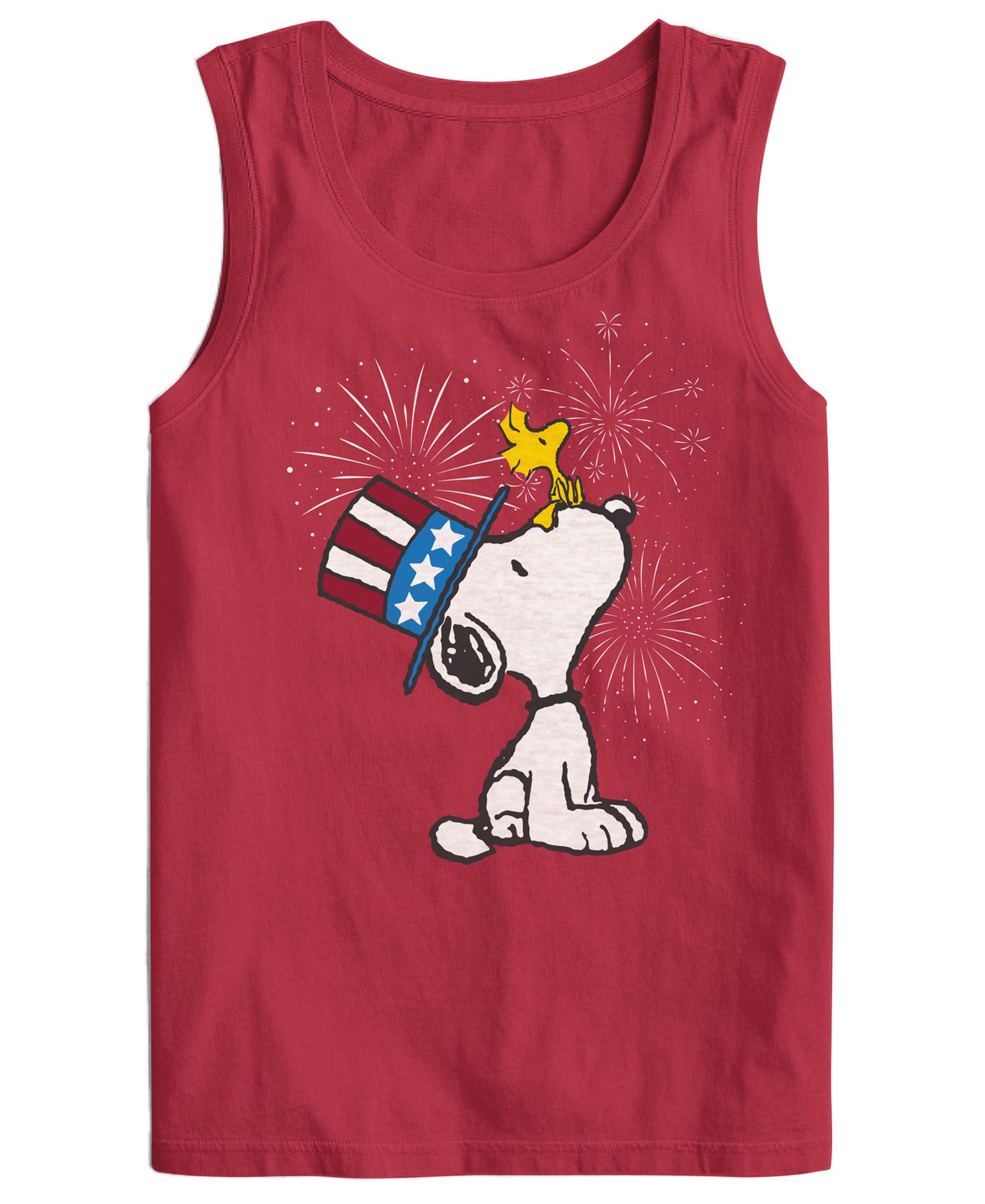 Men's Snoopy Fireworks Sleeveless Graphic T-Shirt