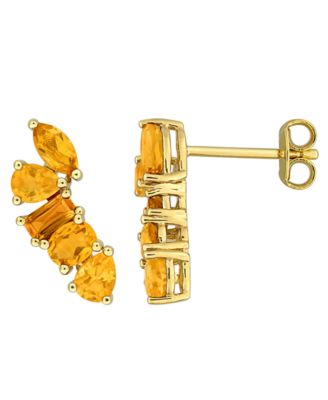 Citrine (1-3/8 ct. t.w.) Earrings in 18k Gold Flash Plated Sterling Silver (Also Available in Amethyst)