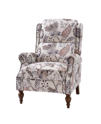 Ariany Floral Manual Recliner with Nailheads