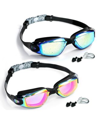 Swim Goggles Anti Fog No Leaking Adult Women Men 2 Pack