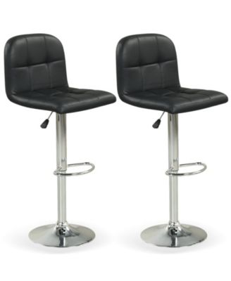 Swivel Bar Stools Set of 2 with Backrests Footrests and Metal Base for Kitchen