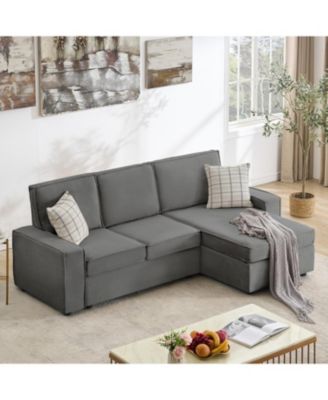 L-Shaped Modular Sectional Sofa with Chaise, Deep Seat Cloud Couch in Corduroy, Convertible Sofa for Living Room or Office