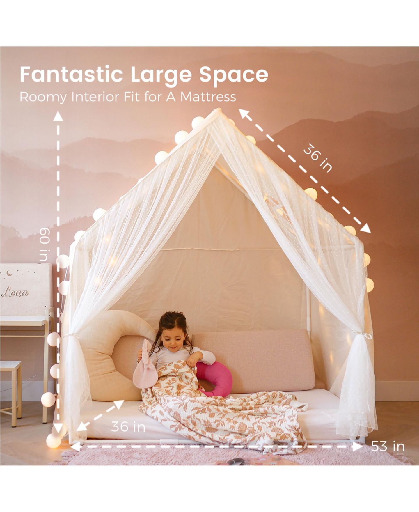 Детская игрушка Tiny Land Space Star Lights Playhouse, Ages 2+, цвет: Светлый розовый — фото 3