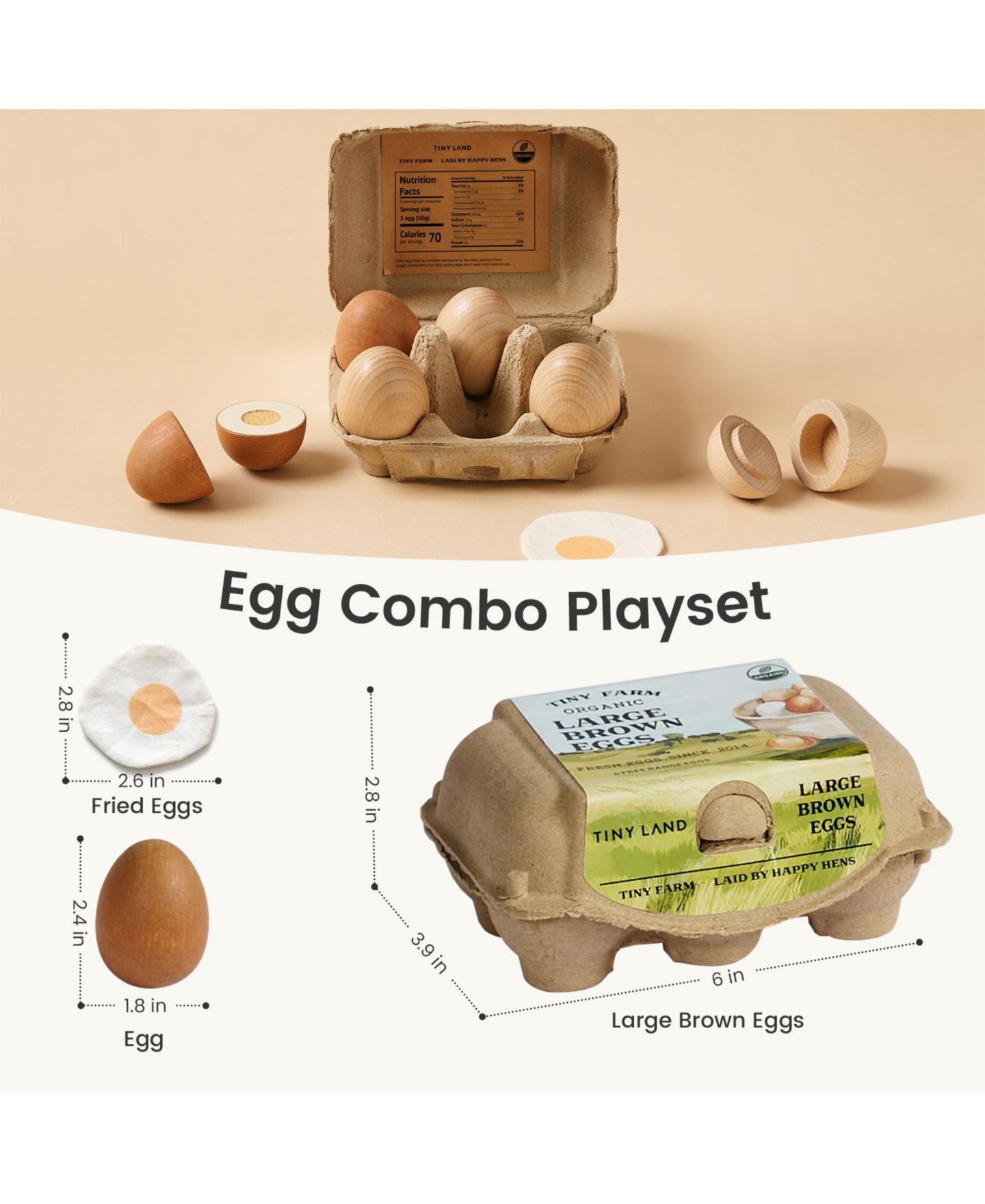 Детский игровой набор Tiny Land Egg Combo Cut-Apart 6-Piece Playset, Ages 2+ — фото 7