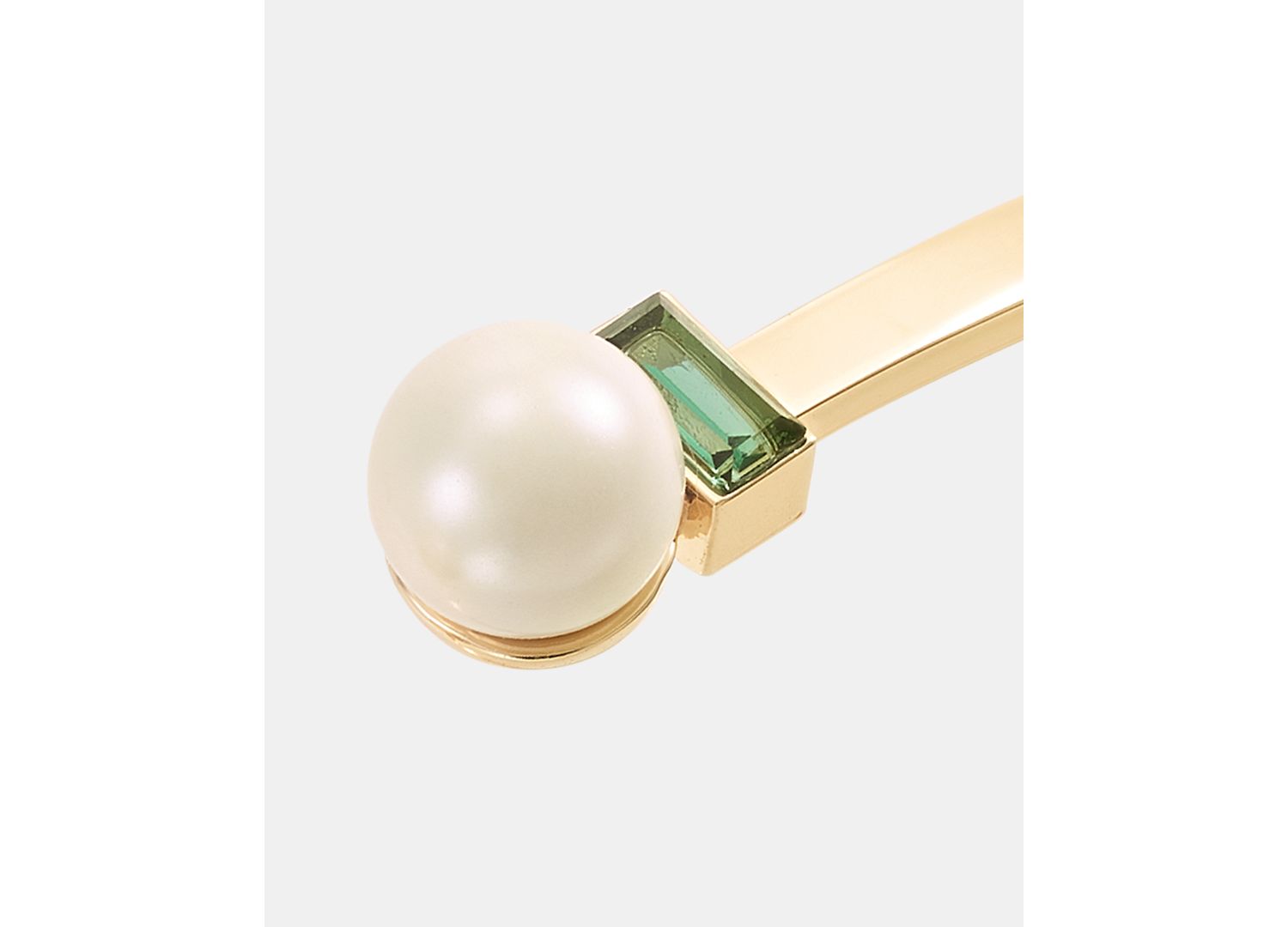 Baguette Stone & Imitation Pearl Cuff Bracelet