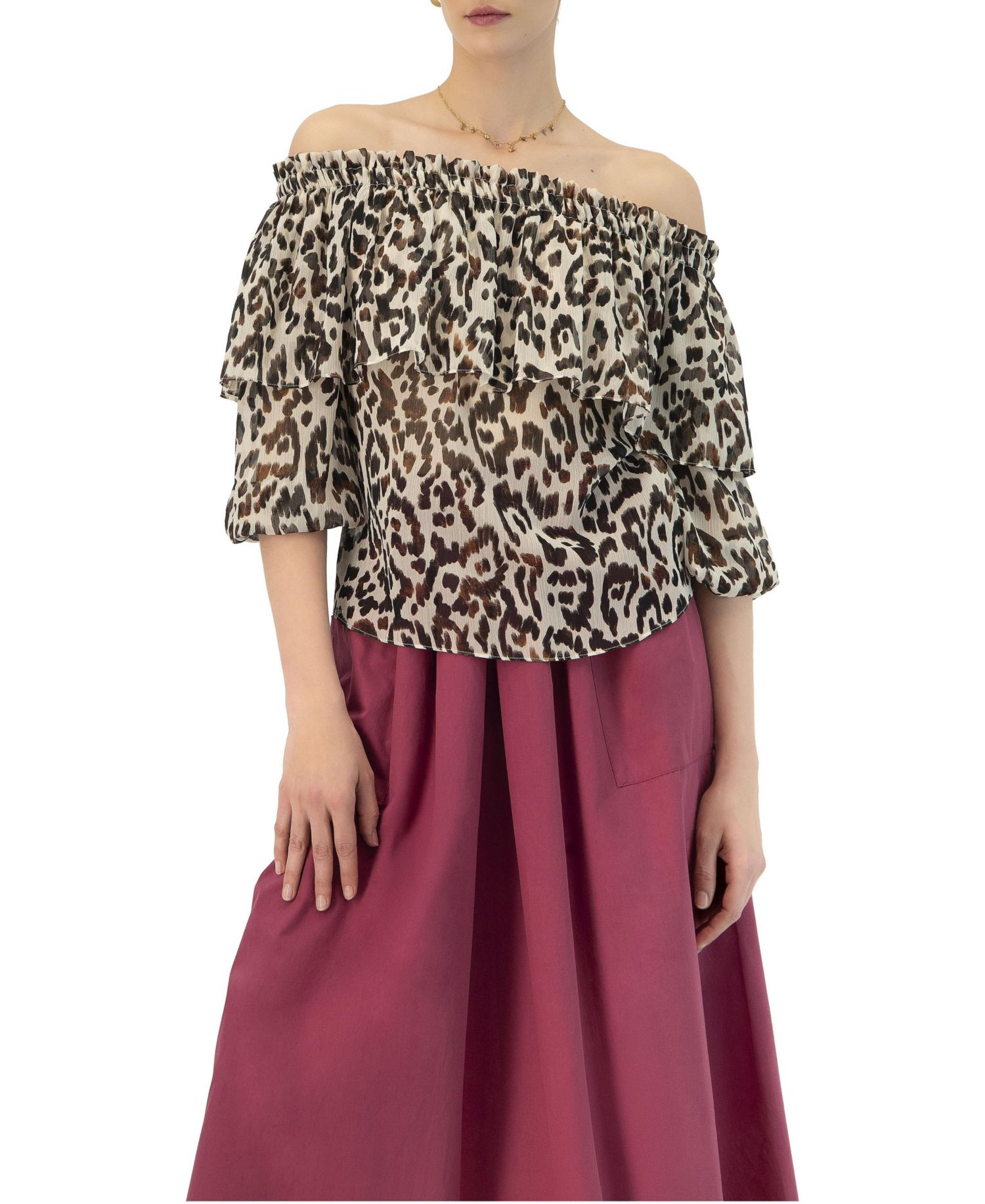 Women's Bardot Animal Print Blouse