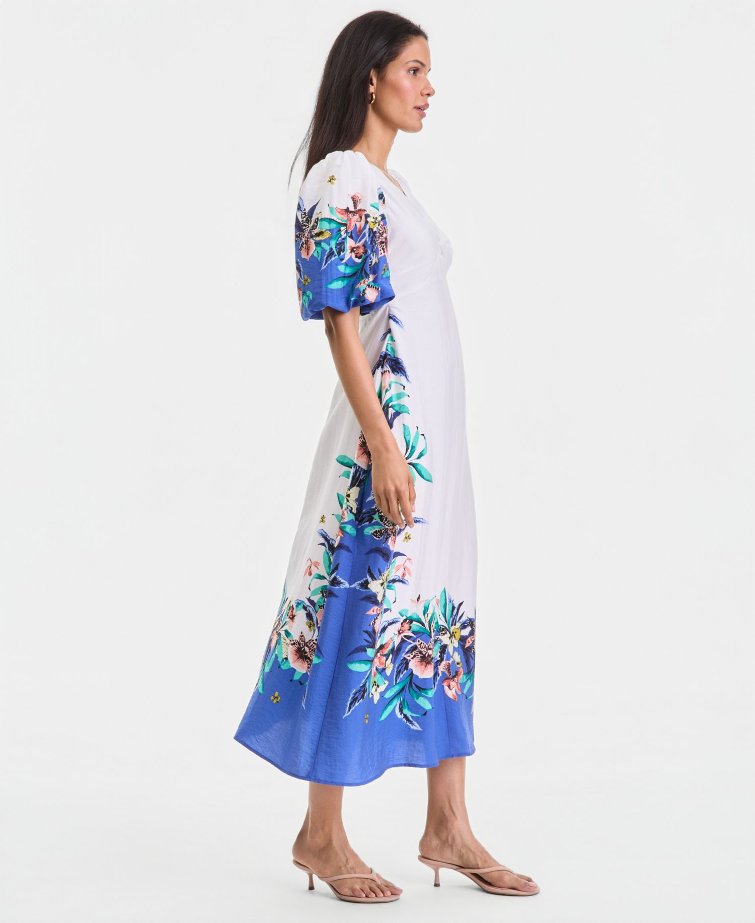 Women's Short Sleeve Printed Maxi Dress