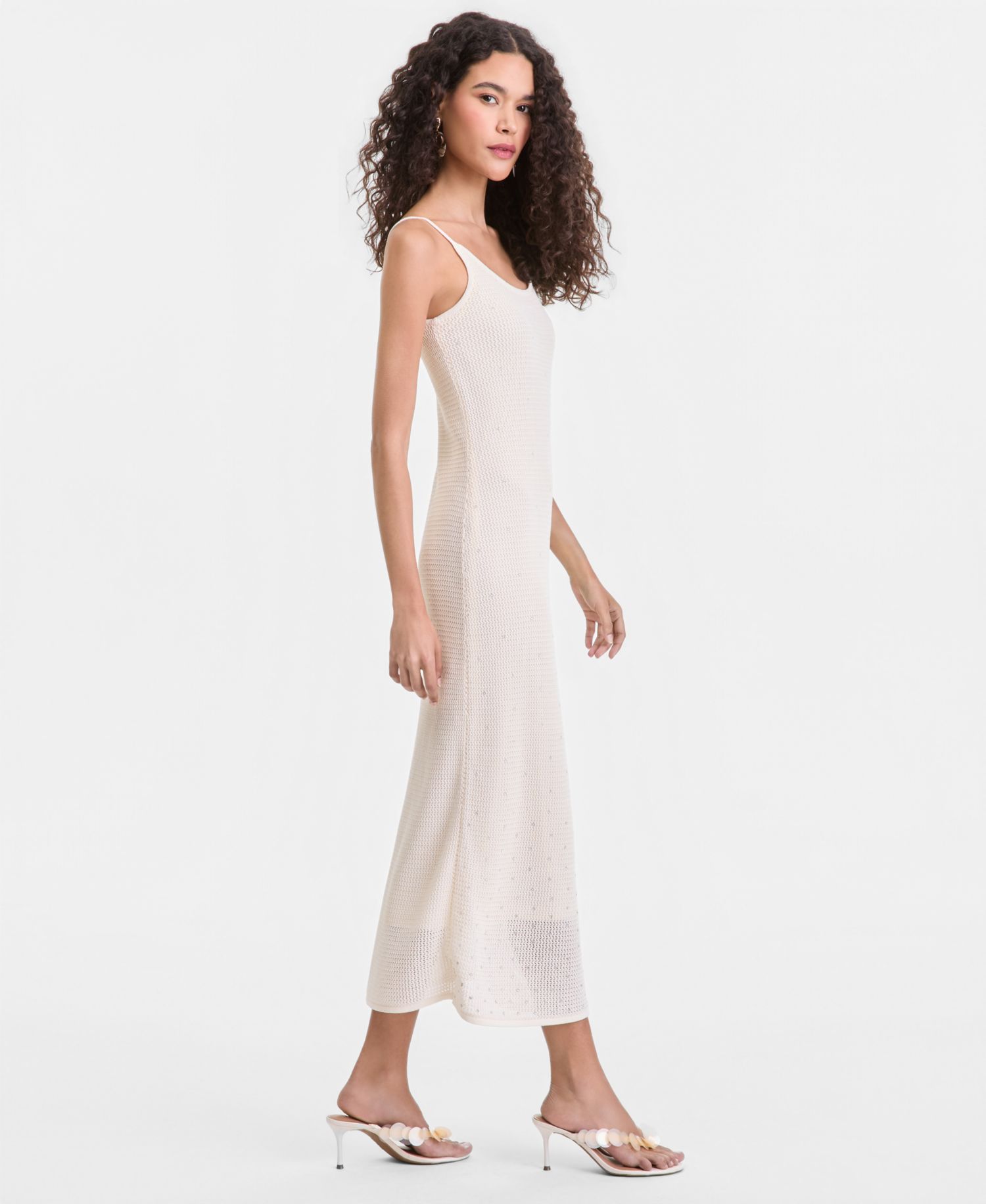 Women's Crystal Embellished Cotton Sweater Dress