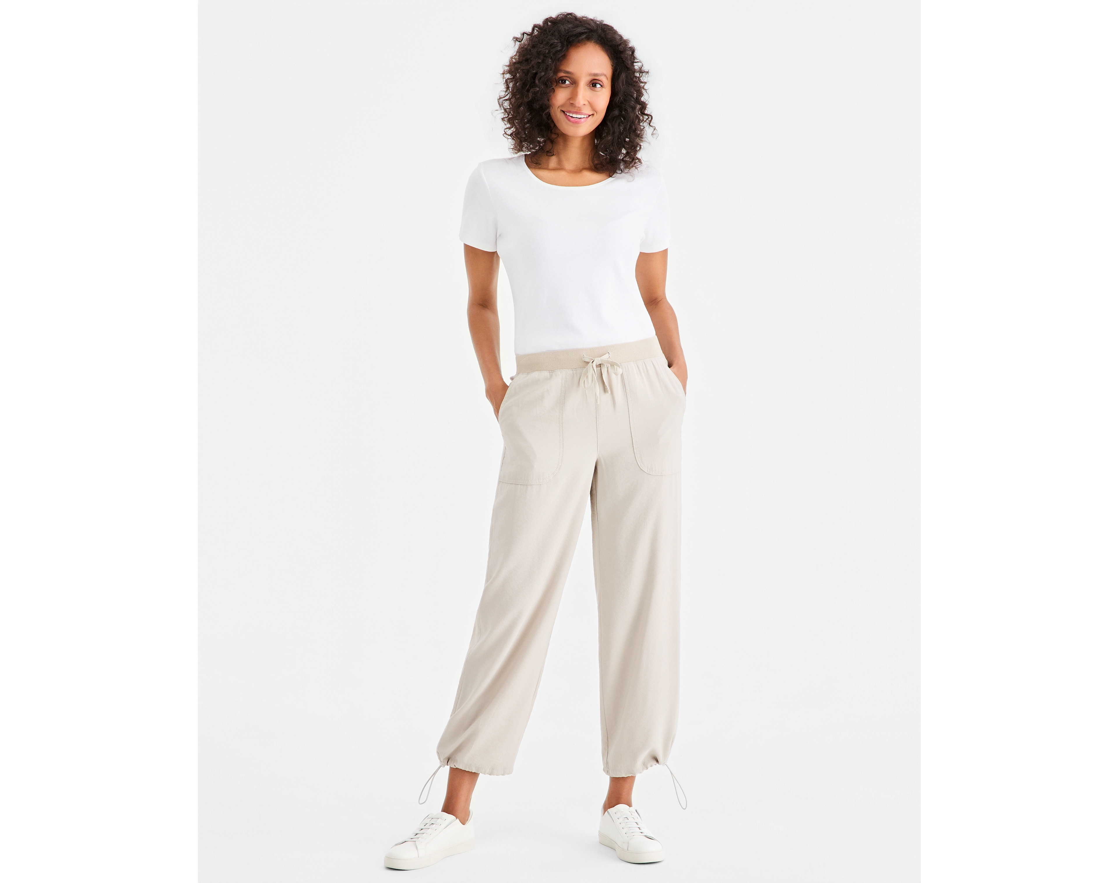 Style & Co Petite Drapey Bungee Wide-Leg Pants, Macy's Exclusive
