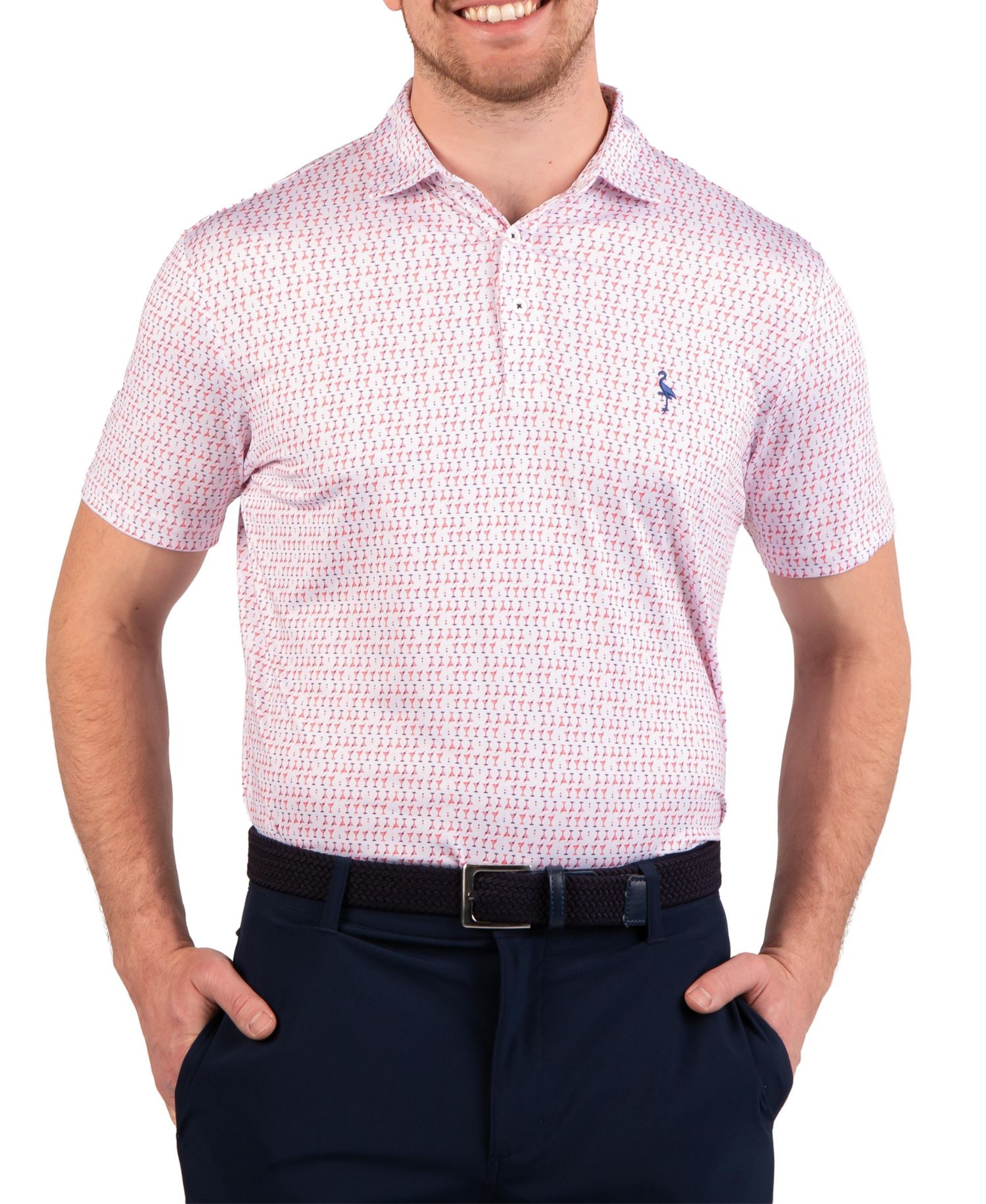 Men's Martini Glasses Printed Performance Polo