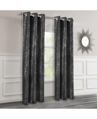 2-Pack Artisinal 100% Blackout Thermal Insulated Noise Reducing Metallic Grommet Curtain Panel Pair with 3D Lurex