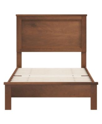 Wooden Platform Bed Frame with Headboard and Sturdy Slat Support Structure