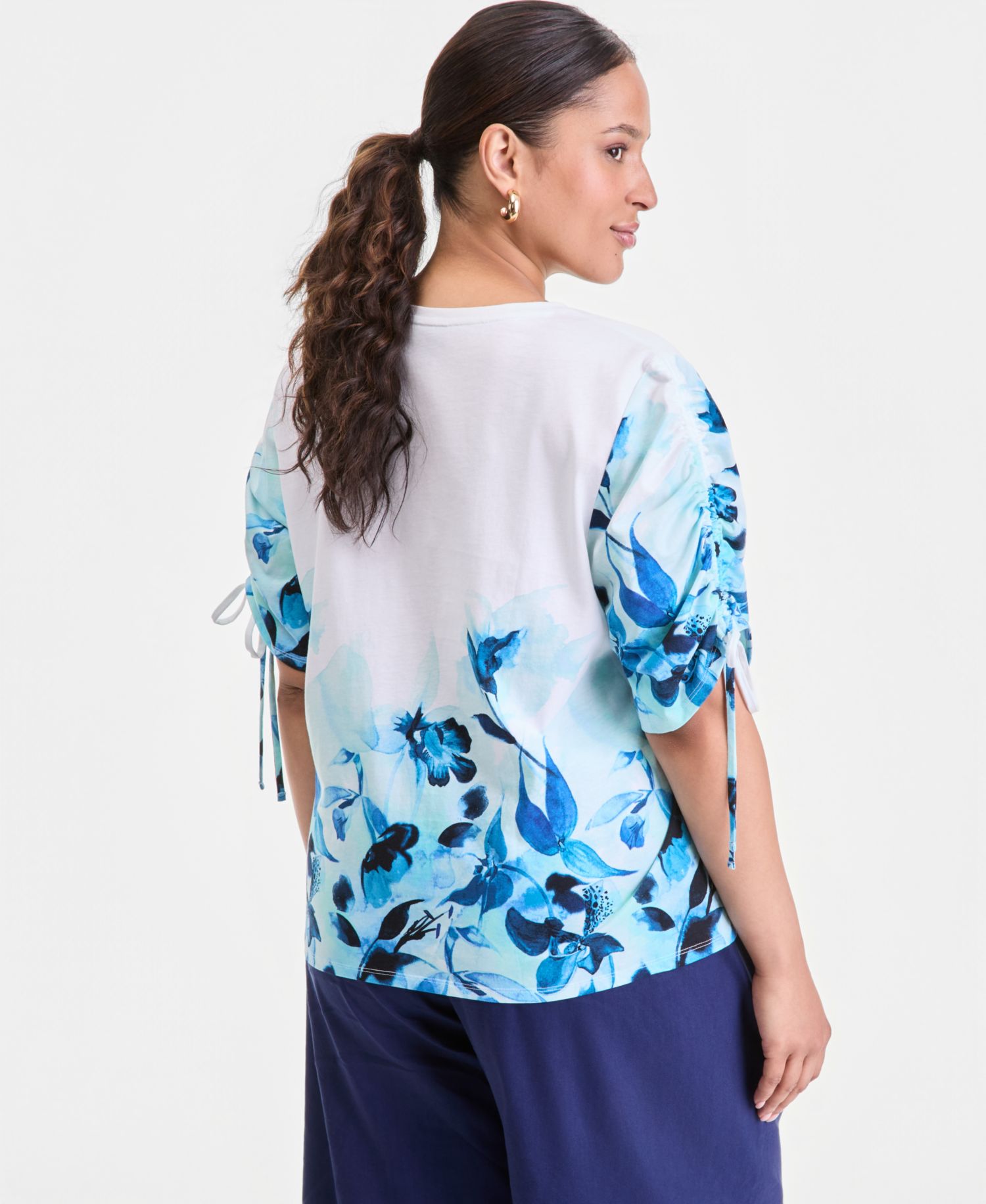 Plus Size Short Tie Sleeve Top