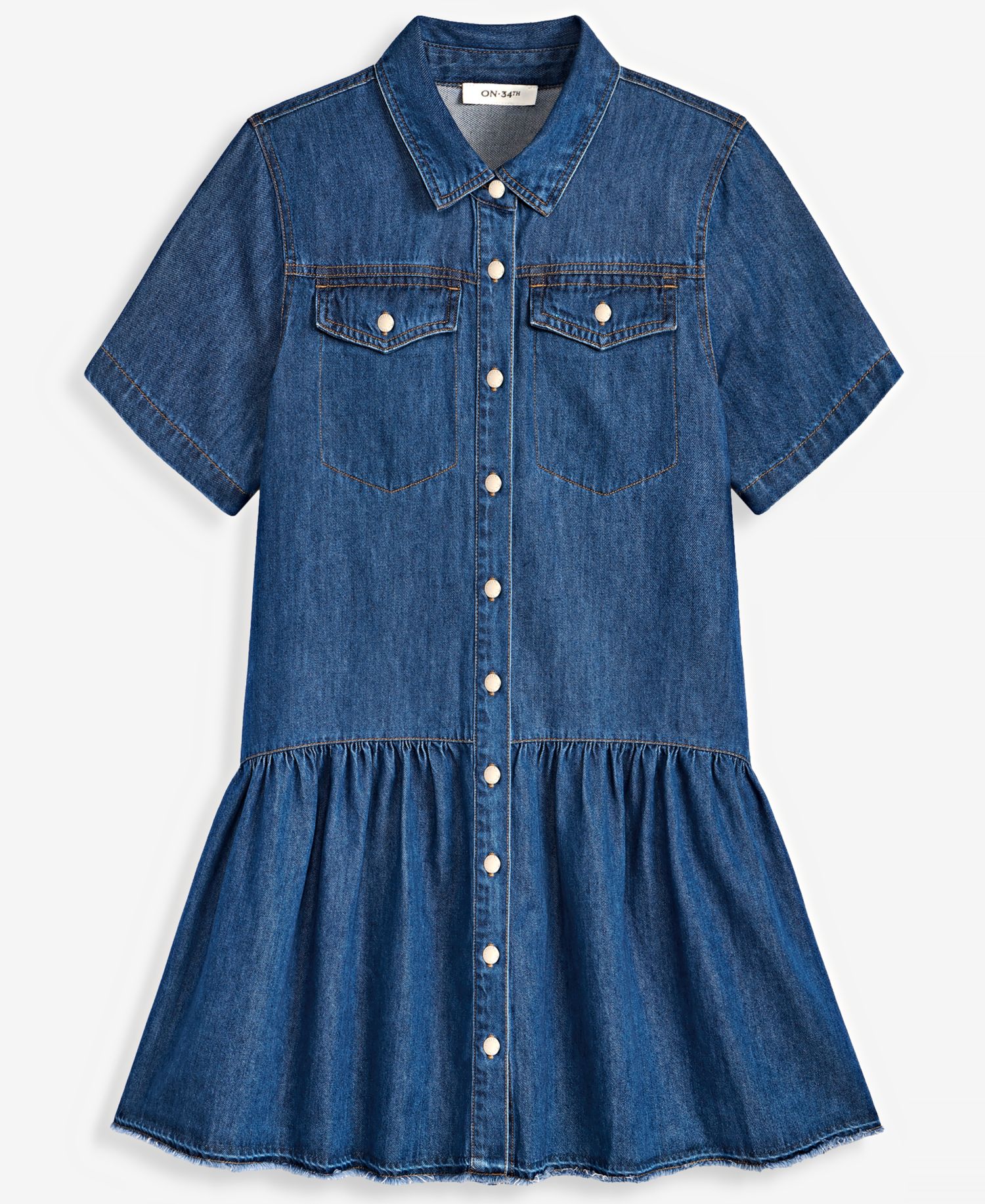 Women's Denim Short-Sleeve Minidress