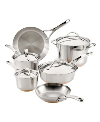 Anolon Nouvelle Copper Stainless Steel Cookware Set, 10 Piece - Macy's