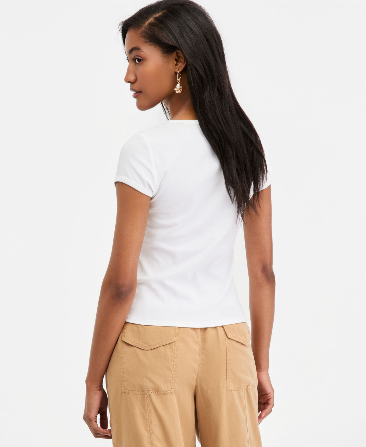 Женский топ On 34th Micro Rib Boatneck Cap Sleeve Top, цвет: Яркий белый — фото 2