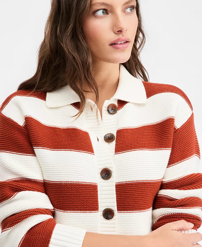 Women's Long Sleeve Bold Stripe Cardigan - thumbnail 7