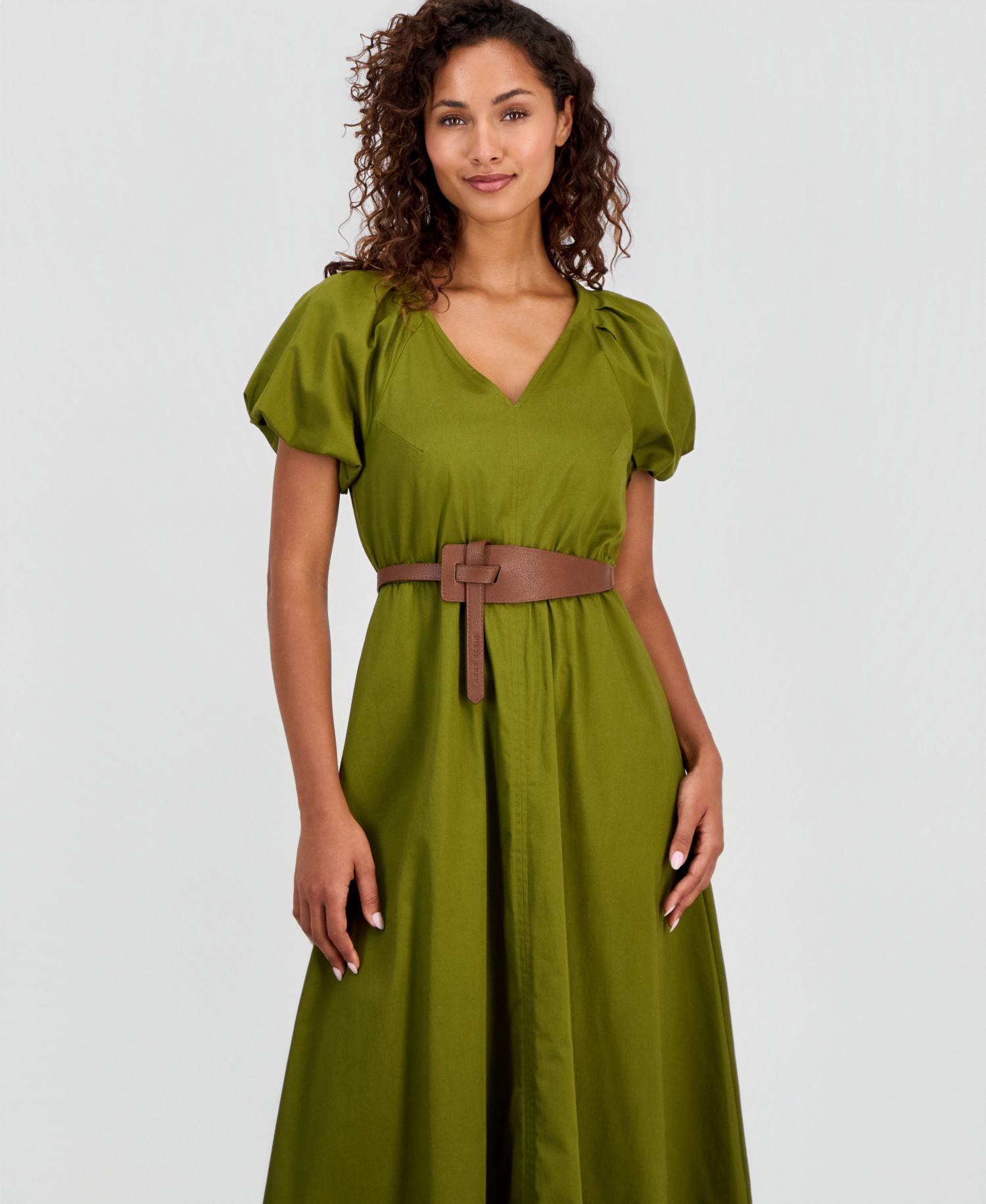 Women's Belted Midi Dress