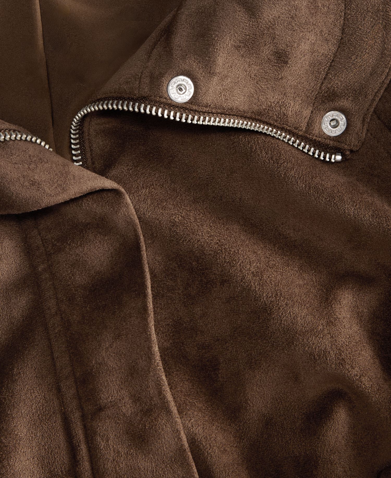 Women's Faux-Suede High Collar Utility Jacket