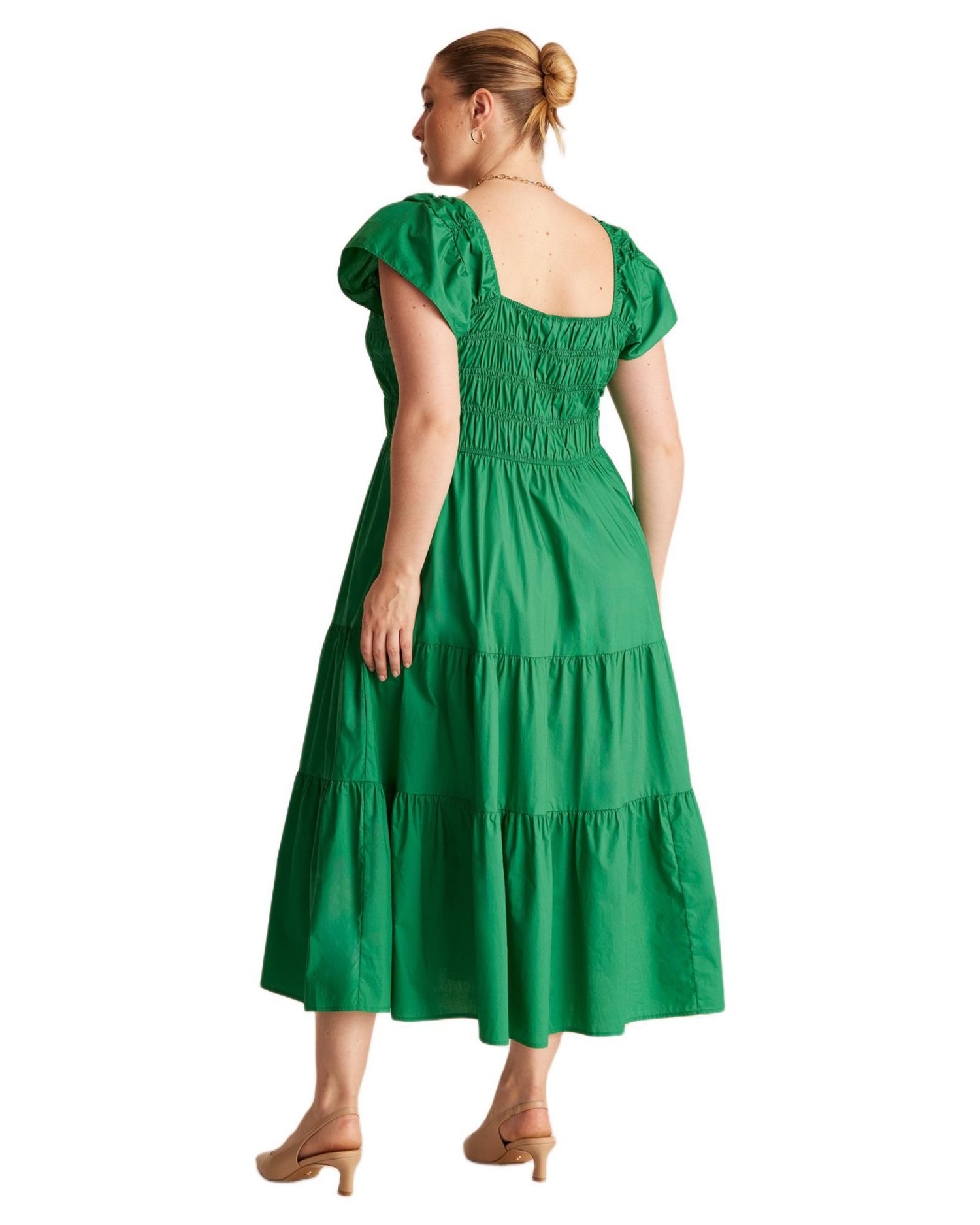 Women's Alana Cotton Tiered Fit Flare Midi Dress
