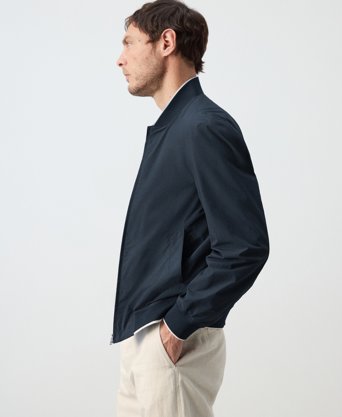 Mango Men's Lightweight Water-Repellent Bomber Jacket