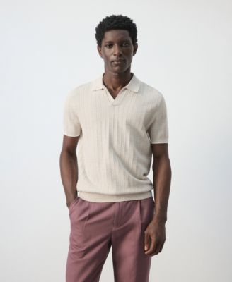 Men's Structured Fine-Knit Polo Shirt