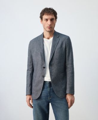 Men's Slim Fit Linen Cotton-Blend Blazer