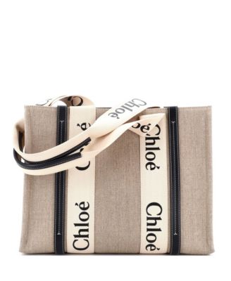 Medium Woody Tote Canvas with Leather