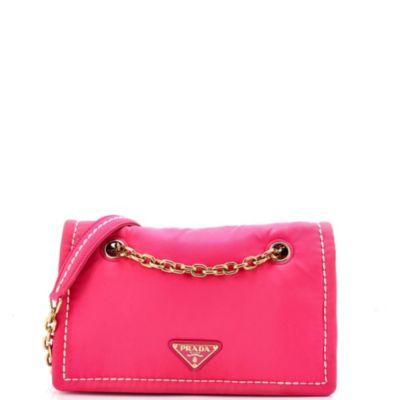 Medium Padded Chain Flap Bag Tessuto